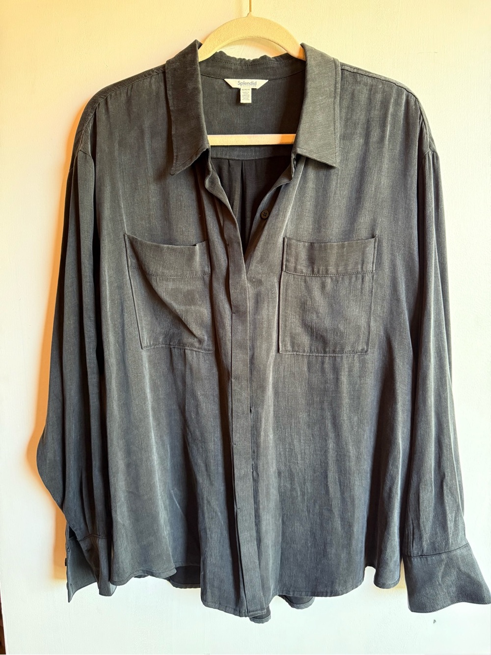 Splendid Black button down blouse